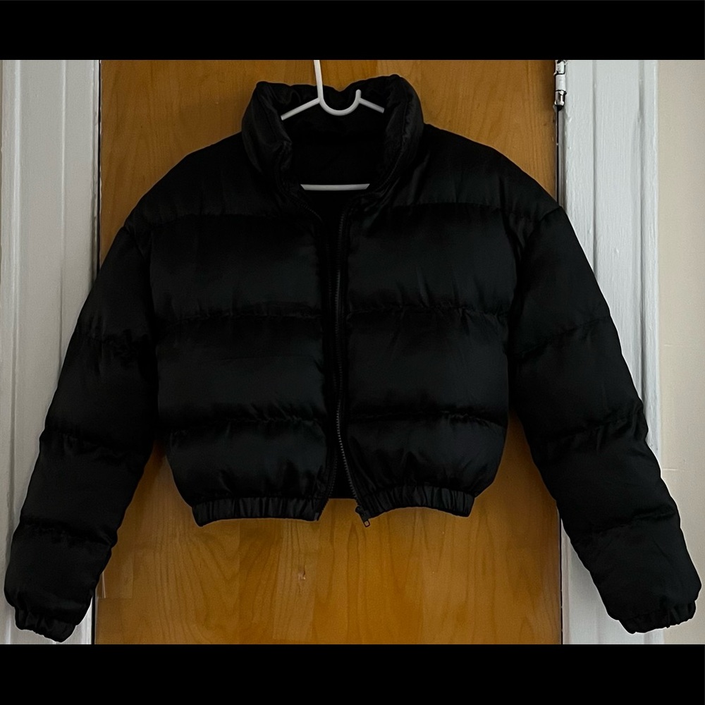 Black Crop Puffer Jacket